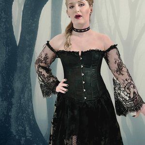 Elegant Black Lace Gothic Dress